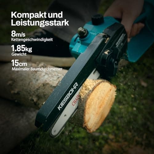 KIESBOHR Mini Akku Kettensäge für Makita 18V Akku, Verbesserte Kettenschmierung 6 Zoll, Elektrisch (ohne Akku)  
KIESBOH