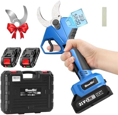 SEESII Akku Astschere CS440 – Bürstenloses elektrisches Gartengerät mit SK5-Klinge und 2 * 4000 mAh Akkus, für professio