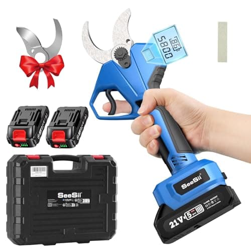 SEESII Akku Astschere CS440 – Bürstenloses elektrisches Gartengerät mit SK5-Klinge und 2 * 4000 mAh Akkus, für professio
