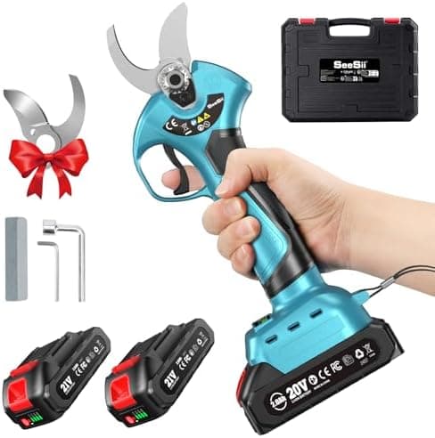 SEESII Akku Astschere CS440 – Bürstenloses elektrisches Gartengerät mit SK5-Klinge und 2 * 4000 mAh Akkus, für professio