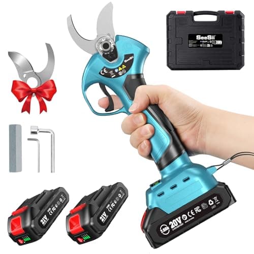 SEESII Akku Astschere CS440 – Bürstenloses elektrisches Gartengerät mit SK5-Klinge und 2 * 4000 mAh Akkus, für professio