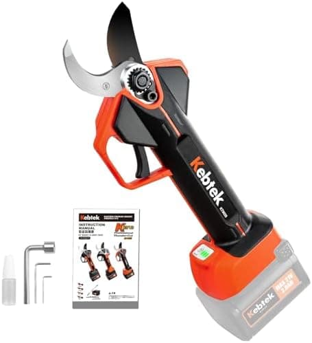 Kebtek 9035 Schnurlose Gartenschere 35mm für Kebtek 21V 2AH Akku - Professional, Leichtgewichtig und Heavy Duty