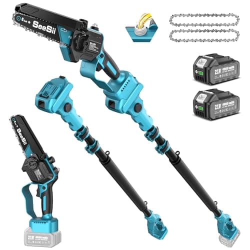 SEESII Akku-Kettensäge 8000mAh 6 Zoll für Gartenarbeiten Handicraftenierte Holzschere