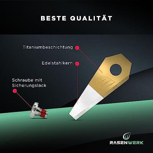 RASENWERK® Hochwertige Mährobotermesser für Bosch Indego - Universal Ersatzklingen - Titancarbid legierte Klingen, 36 St