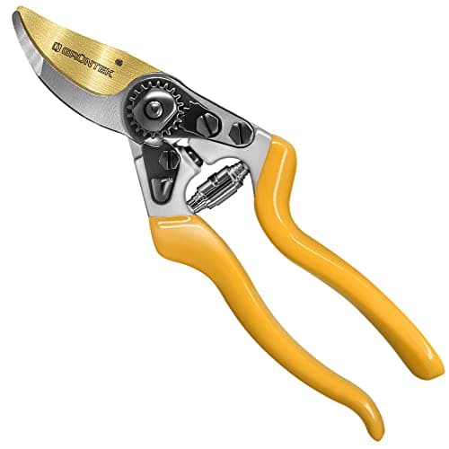GRÜNTEK KONDOR Präzisionsschliff Astschere Amboss Ratschen-Gartenschere 200 mm - SK5-Klinge, Automatischer Ratschenmecha