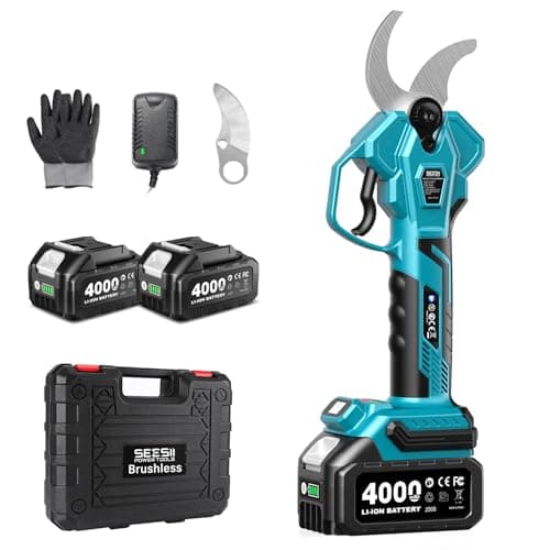 SEESII Akku Astschere CS440 – Bürstenloses elektrisches Gartengerät mit SK5-Klinge und 2 * 4000 mAh Akkus, für professio