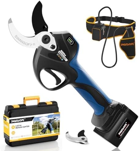 SWANSOFT Professionelle Elektrische Gartenschere Akku mit Verlängerungskabel für Weinberge und Obstgärte
| SWANSOFT 40
