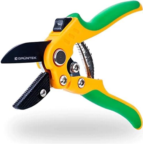 GRÜNTEK KONDOR Präzisionsschliff Astschere Amboss Ratschen-Gartenschere 200 mm - SK5-Klinge, Automatischer Ratschenmecha