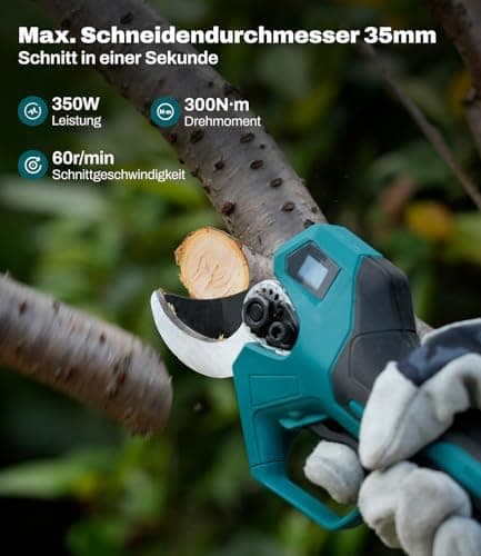 KIESBOHR 18V Akku Gartenschere für professionelle Baumabtaster