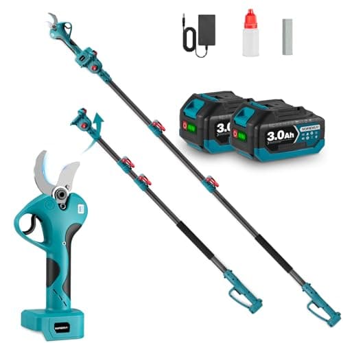 Yofidra Akku Astschere 21V Für Gartenliebhaber | Bürstenloser Motor und LCD Schnittzähler | 2 x 2000mAh Akkus | SK5 Klin