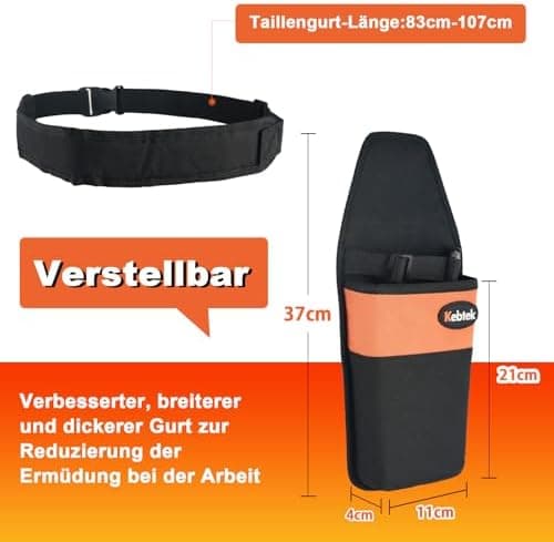 Kebtek Langlebige Werkzeugtasche für Gärtner Verstärkte Version mit Magnetverschluss und Verstellbarer Schnellverschlagu