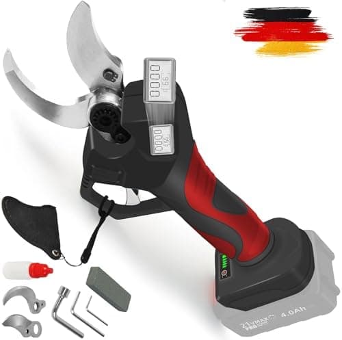 VKE Profi Akku Gartenschere 600W LED Anzeige Schneiddurchmesser 40mm