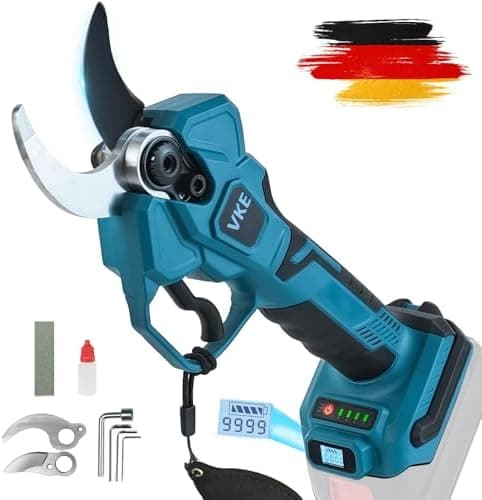 VKE Profi Akku Gartenschere 600W LED Anzeige Schneiddurchmesser 40mm
