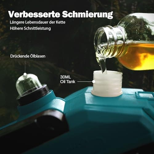 KIESBOHR Mini Akku Kettensäge für Makita 18V Akku, Verbesserte Kettenschmierung 6 Zoll, Elektrisch (ohne Akku)  
KIESBOH
