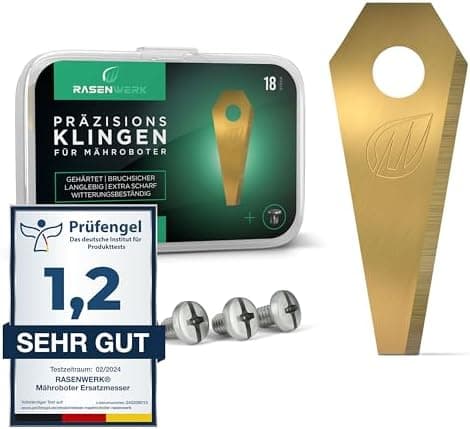 RASENWERK® Hochwertige Mährobotermesser für Bosch Indego - Universal Ersatzklingen - Titancarbid legierte Klingen, 36 St