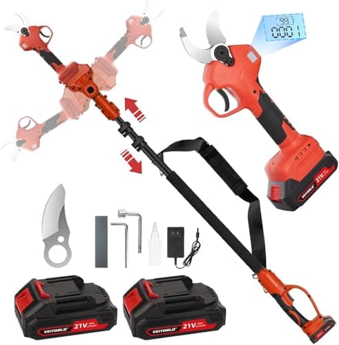 Veitorld Astschere Teleskop, 2000mAh Akku, Teleskopstange 130-245 cm, Geschenk für Männer zu Valentinstag