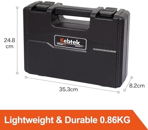 Kunststofftragekoffer KT940 Schwarz | Dauerhafte Aufbewahrungsfunktion | Werkzeugkoffer Organizer