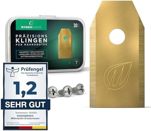 RASENWERK® Hochwertige Mährobotermesser für Bosch Indego - Universal Ersatzklingen - Titancarbid legierte Klingen, 36 St