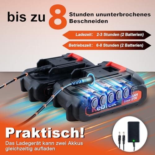 Kebtek Akku Astschere 40mm Profi 4000mAh Batterie für Gartenbau Buchsbaumrosenschere Elektrisch Elektrische Gartenschere