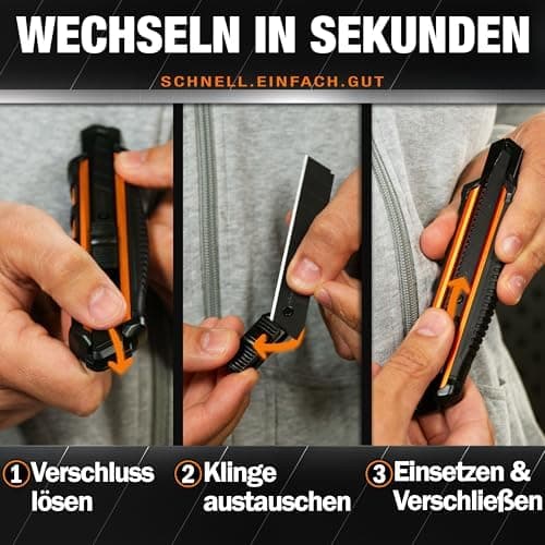 Cuttermesser Klingen 18mm – Premium Ersatz Blades für Teppichmesser – Super scharf und robust I perfekt für universelle