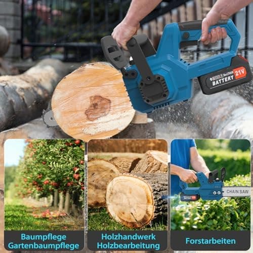 BIAOQINBO Akku Kettensäge, 12 Zoll Tragbar für Gartenarbeiten(Blau)  
BIAOQINBO Akku Kettensäge 21v für Schneiden von Äs