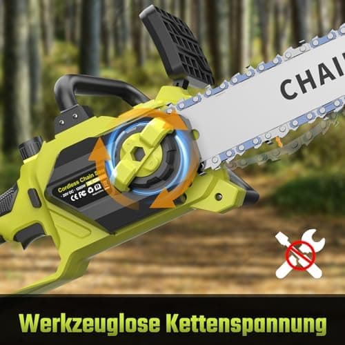 Akku Kettensäge 8000mAh 12"Für Garten, Akku Kettensäge mit Ölversorgung und Ersatzkette, Elektrische Holzschere