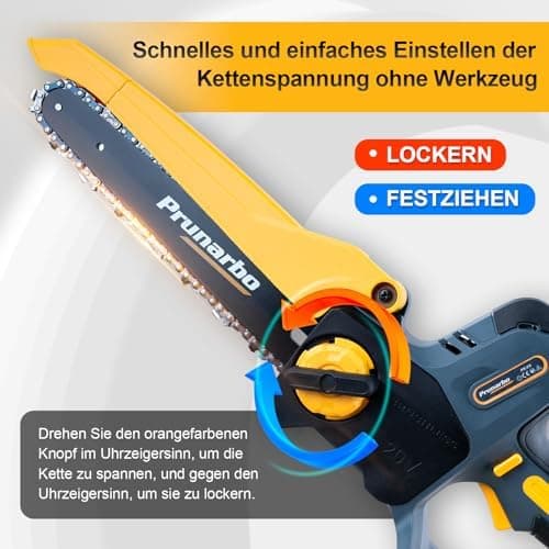 Prunarbo Akku-Kettensäge 900W Brushless PR-E8 - ideal für Gartenarbeit & Heimwerken & Holzbearbeitung 8" 2x |0Ah
