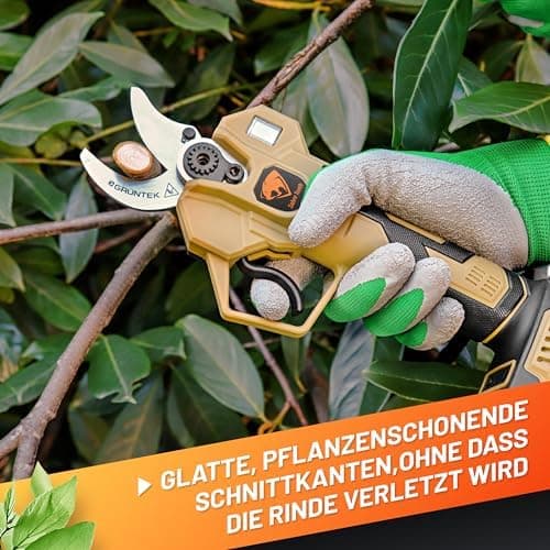 GRÜNTEK Akku Astschere 21V 2Ah Elektrische Gartenschere Makita-Kompatibel für Profis im Garten-Baumbestockung Sk5 Klinge