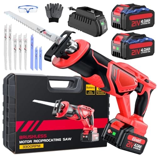 XIAZIR Elektrische Astschere 600W Brushless-Motor, Kabellos für Garten, Obstgarten & Farm 2×21V 2000mAh Akku