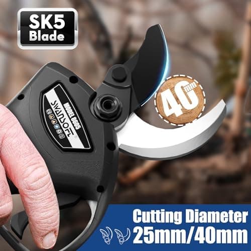 SWANSOFT 8605 Akku Astschere für Olivenbäume und Weinberg mit 1050W Leistung und 40mm Akkuiciausdehnung