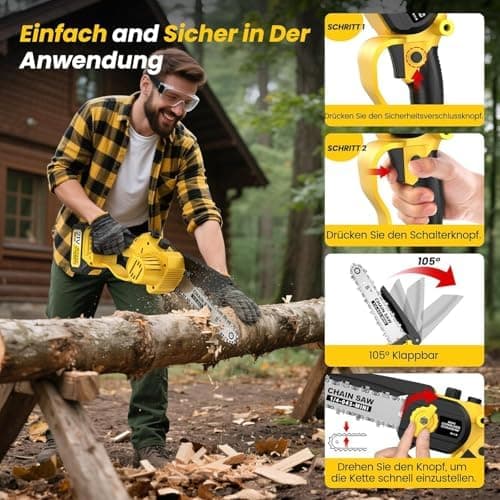 Mini Kettensäge Makita 18V Akku 8000mAh 1000W 8-Zoll & 6-Zoll Automatischer Ölversorgung