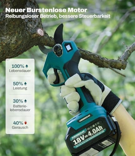 KIESBOHR 18V Akku Gartenschere für professionelle Baumabtaster