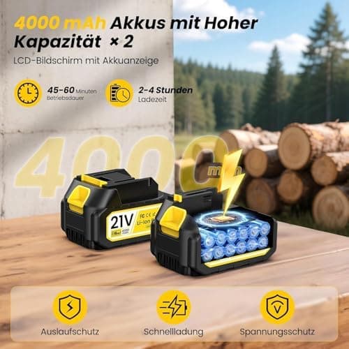 Mini Kettensäge Makita 18V Akku 8000mAh 1000W 8-Zoll & 6-Zoll Automatischer Ölversorgung