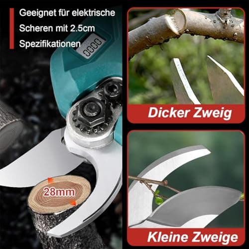 VEOIRXU Ersatzklinge für Elektrische Gartenschere - Festes & Bewegliches Astschererblatt (2 Stück), ideal für Gartenlieb