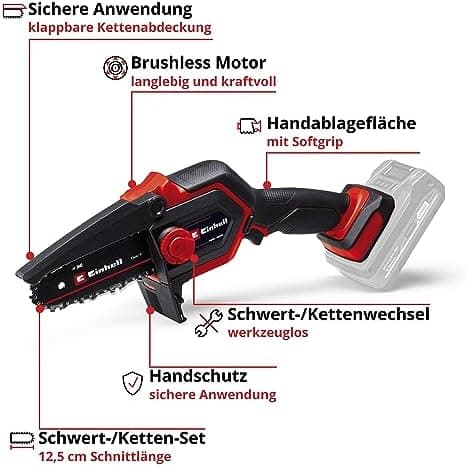 Einhell Akku-Astkettensäge GE-PS 18/15 Li BL-Solo Power X-Change für Professionalen im Baugewerbe
| Einhell Akku-Astket