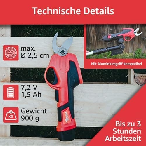 STREND PRO Akkuschnitte lle Baumbeschneider Teleskop |für einfach Garten und Baum Beschneiden| max. 22mm, 170cm Lang tel