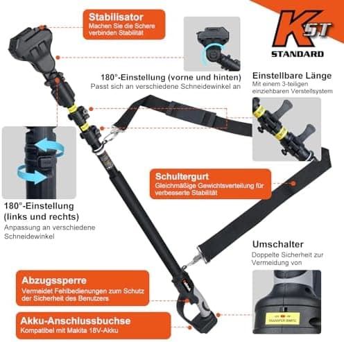 Kebtek Lang Teleskopstiel Verlängerung für B05540 Elektrische Gartenschere - Baumhöhenzugäng und Flexibilität - B0-Pole