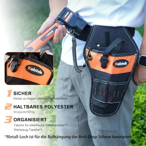 Kebtek Handscheren-Hängetasche Elektri-Gartenschere robust Konstruktionswerkzeuggürtel Batterietasche