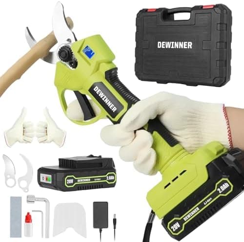 DEWINNER Akku Astschere - Elektrische Gartenschere mit Brushless Motor und LCD Display für Bäume, Blumen & Sträucher - 2