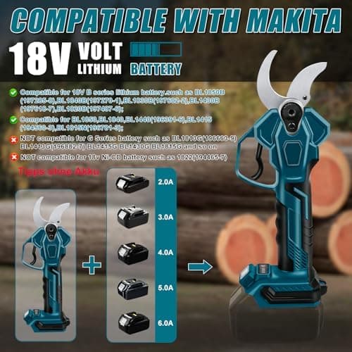 Makita 18V Drahtlose Elektrische Gartenschere Akku Astschere mit Bürstenlosen Motor LCD Display für Baumbeschneidung Obs