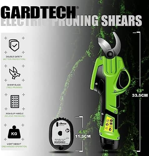 Gardtech Elektrische Astschere 7.2V Akku - ideal für Gartenpflanzen und Topfpflanzen - schnell schneidend, 1 Stück 2Ah L