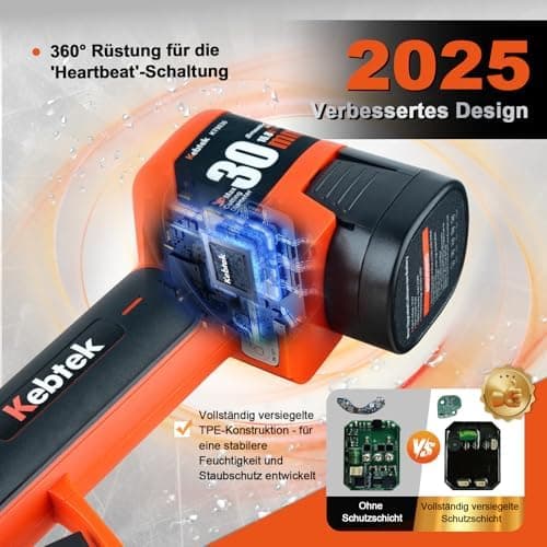 Kebtek Professionelle 2025 NEU Elektrische Gartenschere, 16.8V 30mm Laufzeit 8-10H Sicherheitsschalter, Heavy Duty Garte
