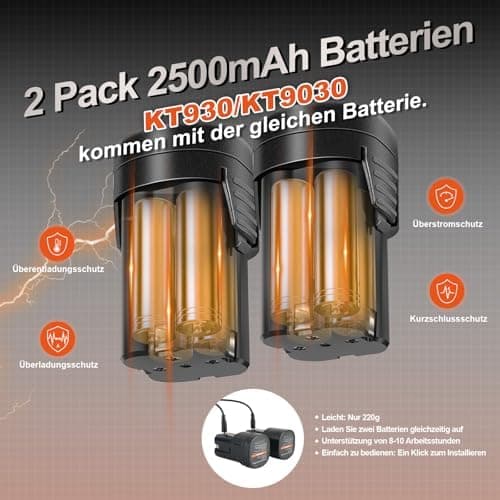 Kebtek Professionelle 2025 NEU Elektrische Gartenschere, 16.8V 30mm Laufzeit 8-10H Sicherheitsschalter, Heavy Duty Garte