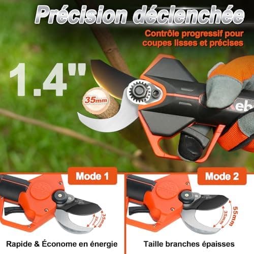 Kebtek KT 9035 Akku Astschere Teleskop für Gartenbaumbeschneidung mit 4000mAh Batterie und |4m Verlängerungsstange