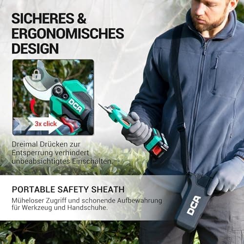 DCA Akku Astschere 20V - Elektrische Baumschere mit Safety-Sleeve für Profis und Hobbygärtner
| DCA 20V Astschere - Por