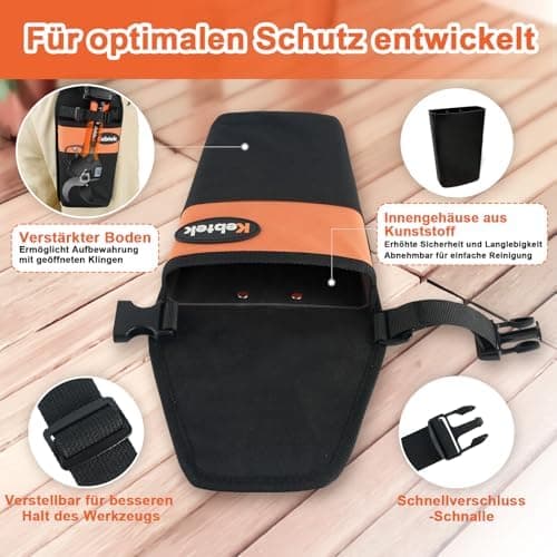 Kebtek Langlebige Werkzeugtasche für Gärtner Verstärkte Version mit Magnetverschluss und Verstellbarer Schnellverschlagu