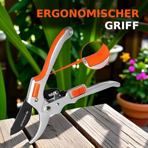 GARTENPAUL Premium Gartenschere mit Ratschenfunktion, robuste Profi-Qualität, 30 Jahre Qualität für Gartenfreunde