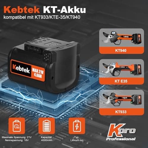 Ersatz für Lithium-Ionen-Akku Elektrowerkzeuge, 4000mAh 10C High-Rate Discharge Akku für Kabellose Astschere
| Lithium-