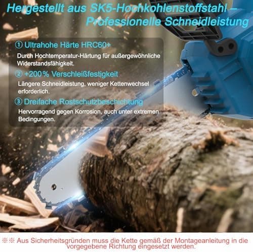 BIAOQINBO Akku Kettensäge, 12 Zoll Tragbar für Gartenarbeiten(Blau)  
BIAOQINBO Akku Kettensäge 21v für Schneiden von Äs