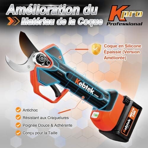 Kebtek KT 9035 Akku Astschere Teleskop für Gartenbaumbeschneidung mit 4000mAh Batterie und |4m Verlängerungsstange